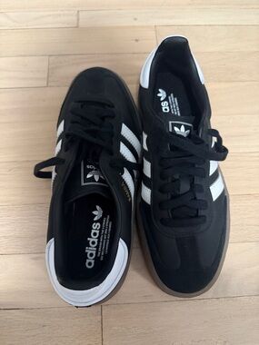 adidas Samba Sneakers in Black with White Stripes